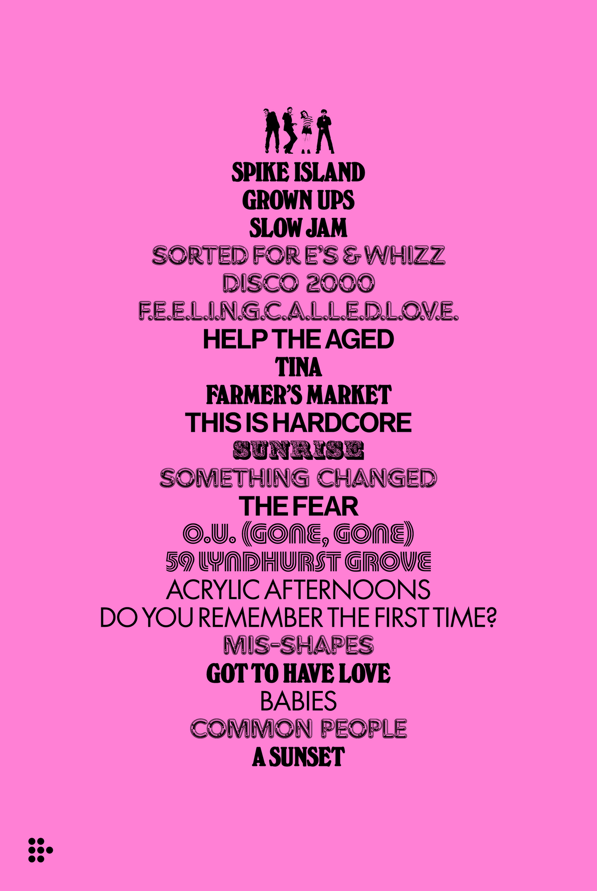 PULP SET LIST POSTER