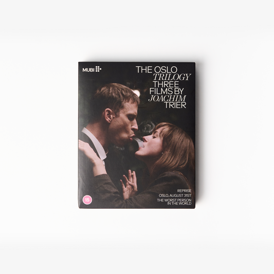 Blu-Ray box set cover for 'The Oslo Trilogy' by Joachim Trier on a white background